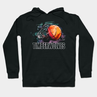 Retro Pattern Timberwolves Basketball Classic Style Hoodie